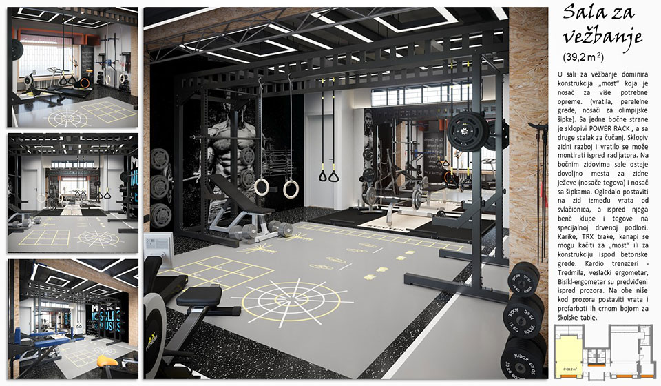 Movement Factory, dizajn enterijera, rad polaznika Marica Šibulov