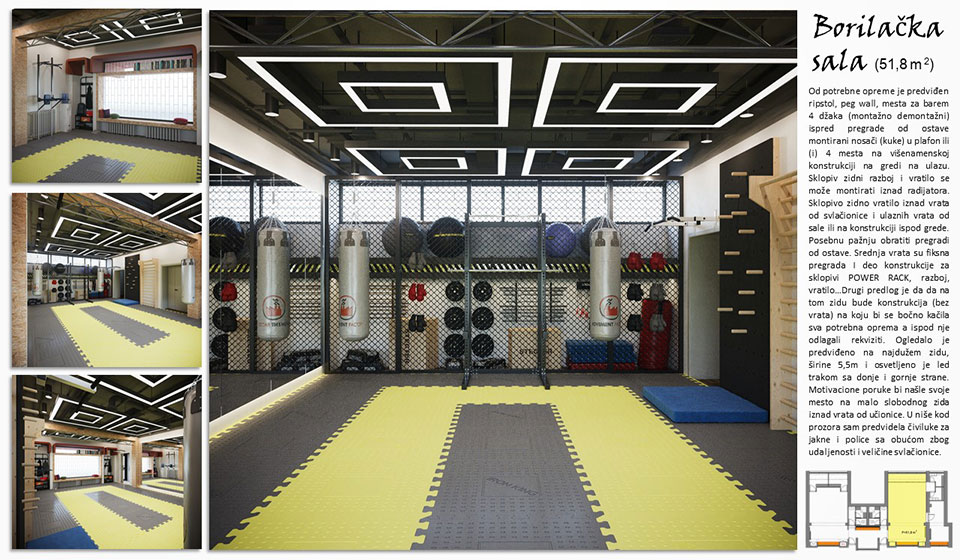 Movement Factory, dizajn enterijera, rad polaznika Marica Šibulov