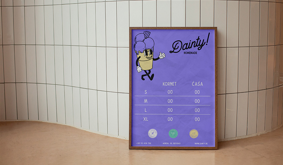 Dainty Homemade, znak i logotip, rad polaznika Isidora-Sara Stojanović
