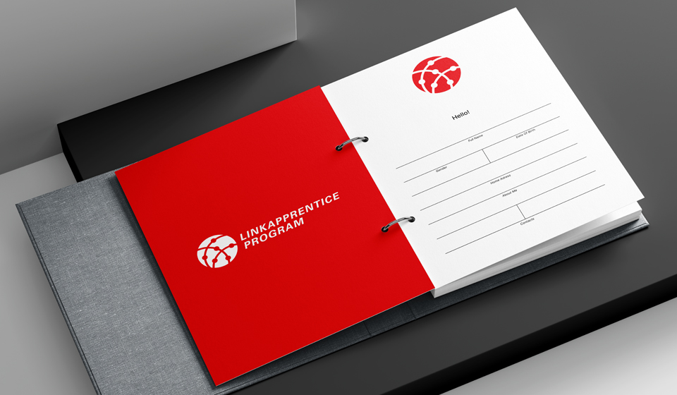 Link Apprentice Program, znak i logotip, rad polaznika Mia Ćuviz
